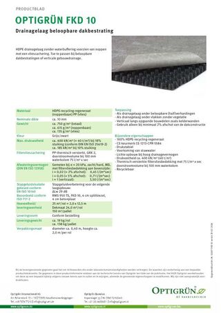 Eerste pagina van de technische fiche FKD 10