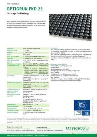 Eerste pagina van de technische fiche FKD 25