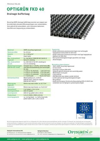 Eerste pagina van de technische fiche FKD 40