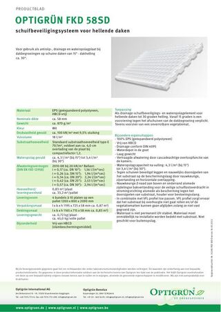Eerste pagina van de technische fiche FKD 58 SD