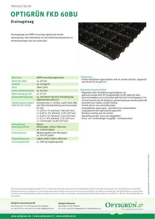 Eerste pagina van de technische fiche FKD 60 BU