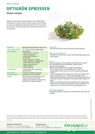 Eerste pagina van de technische fiche Sedumstekken