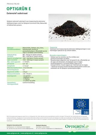 Eerste pagina van de technische fiche Substraat E