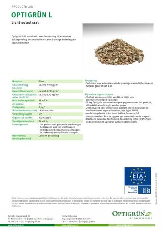 Eerste pagina van de technische fiche Substraat L