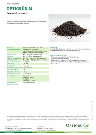 Eerste pagina van de technische fiche Substraat M