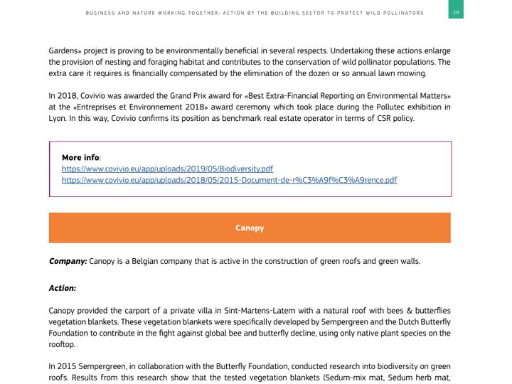 Europese Commissie (EU Pollinators Initiative): Good practices for pollinators in the building sector