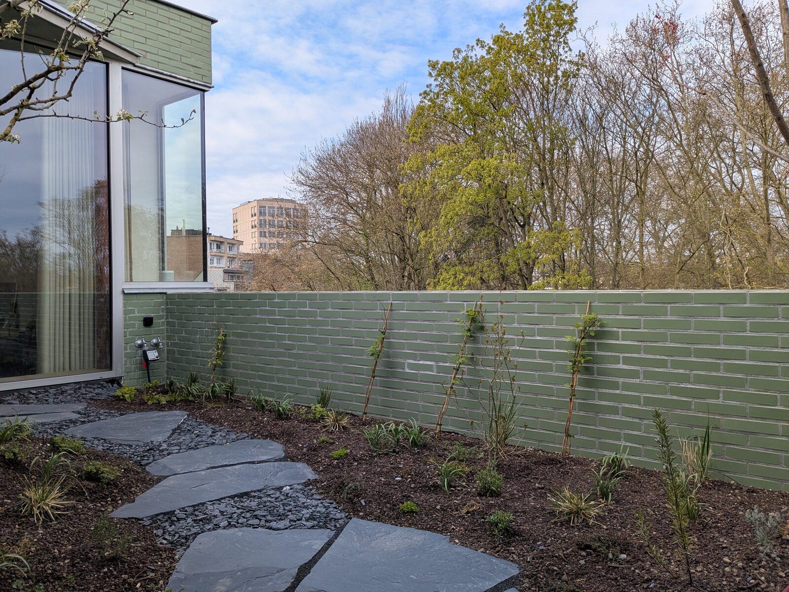 Daktuinen op retentiedak en groengevel in Gent, foto 13